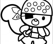 Coloriage Hello Kitty Pirate