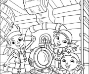 Coloriage et dessins gratuit Les enfants sur bateau des pirates à imprimer