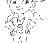 Coloriage Petite fille pirate