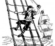 Coloriage Pirate avant l'attaque