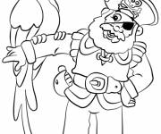 Coloriage Pirate et perroquet facile