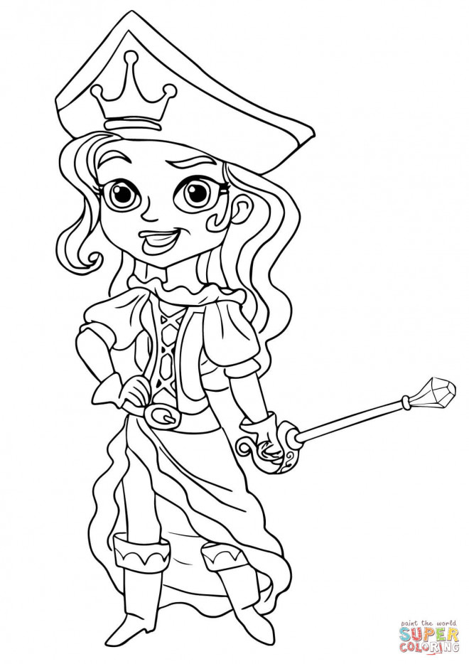 Coloriage Pirate fille dessin gratuit à imprimer