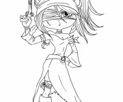 Coloriage Pirate fille facile