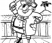 Coloriage Pirates trouve l'&icirc;le de tr&eacute;sor