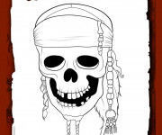 Coloriage Poster de Pirate de Caraibes