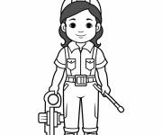 Coloriage Femme plombi&egrave;re