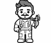 Coloriage Illustration de plombier pour enfants