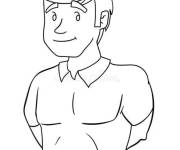 Coloriage Illustration facile d'un plombier