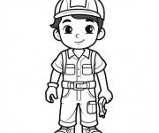 Coloriage Jeune plombier en tenu de travail