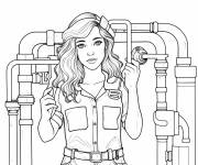 Coloriage Jolie plombi&egrave;re pour ados