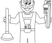 Coloriage Luigi Plombier