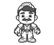 Coloriage Mini Plombier