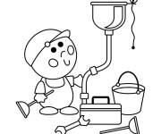 Coloriage et dessins gratuit Petit Plombier pour maternelle à imprimer