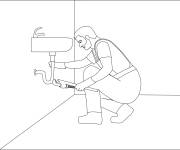 Coloriage et dessins gratuit Plombier au travail à imprimer