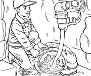 Coloriage Plombier au travail &agrave; t&eacute;l&eacute;charger
