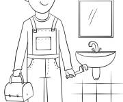 Coloriage et dessins gratuit Plombier de cartoon à imprimer