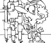 Coloriage Plombier dr&ocirc;le