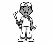 Coloriage Plombier en &eacute;moji facile
