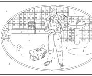 Coloriage et dessins gratuit Plombier et les travaux de r&eacute;paration par num&eacute;ro à imprimer