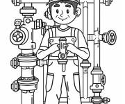 Coloriage Plombier et les tubes