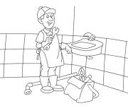 Coloriage Plombier facile pour enfants
