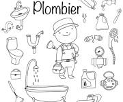 Coloriage et dessins gratuit Plombier pour enfant à imprimer