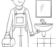 Coloriage et dessins gratuit Plombier souriant à imprimer