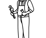 Coloriage et dessins gratuit Plombier stylis&eacute; à imprimer
