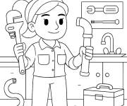 Coloriage Plombi&egrave;re de dessin anim&eacute;