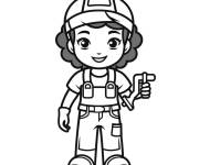 Coloriage Plombi&egrave;re en tenu de travail