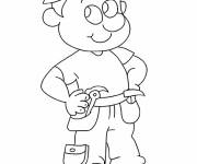 Coloriage Un plombier tout mignon qui sourit