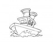 Coloriage Bateau de police