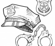 Coloriage et dessins gratuit Equipement de policier à imprimer