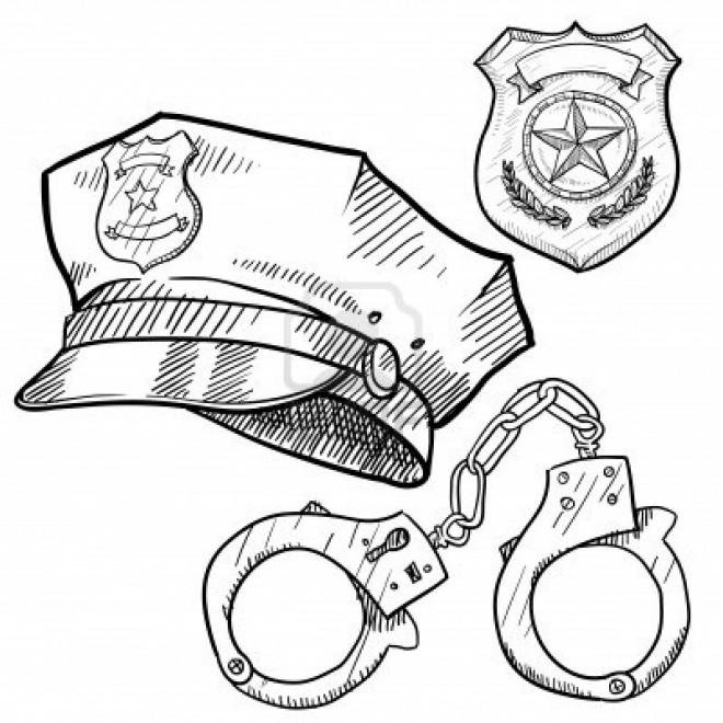 Coloriage Equipement de policier dessin gratuit à imprimer