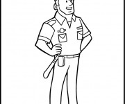 Coloriage et dessins gratuit L'homme de loi en uniforme à imprimer