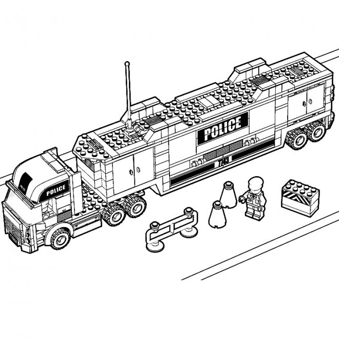 Coloriage et dessins gratuits La camion de police de Lego City à imprimer