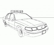 Coloriage Le modèle de voiture de police standard