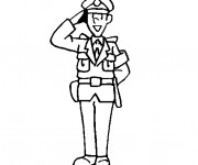 Coloriage Le salut d'un policier