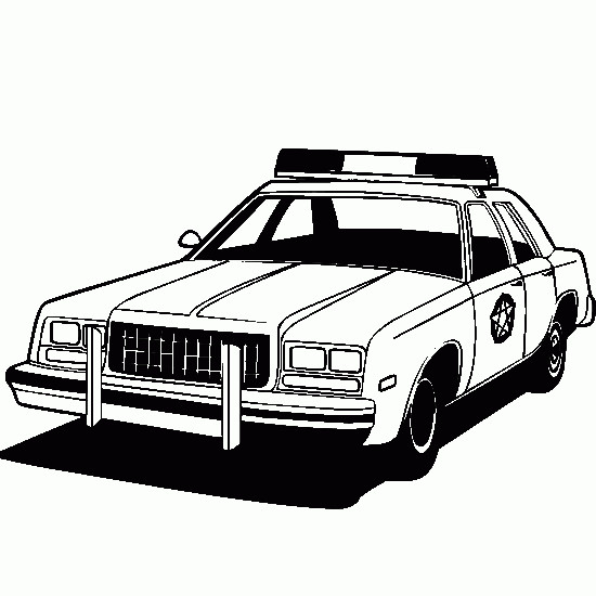 Coloriage et dessins gratuits Modèle classique de voiture de police à imprimer