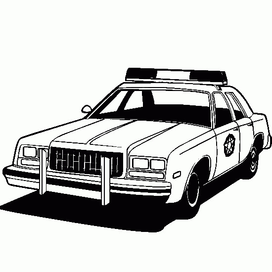 Coloriage Modèle classique de voiture de police