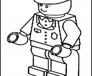 Coloriage Policier Lego couleur