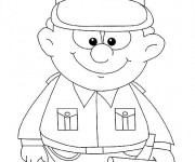 Coloriage Un officier américain sourit