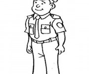 Coloriage Un officier porte une cravate