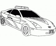 Coloriage Voiture de police américaine dessin gratuit à imprimer