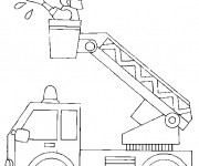 Coloriage Camion Pompier en mission