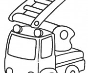 Coloriage Camion Pompier et grande &eacute;chelle