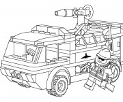 Coloriage et dessins gratuit Camion Pompier Lego City à imprimer