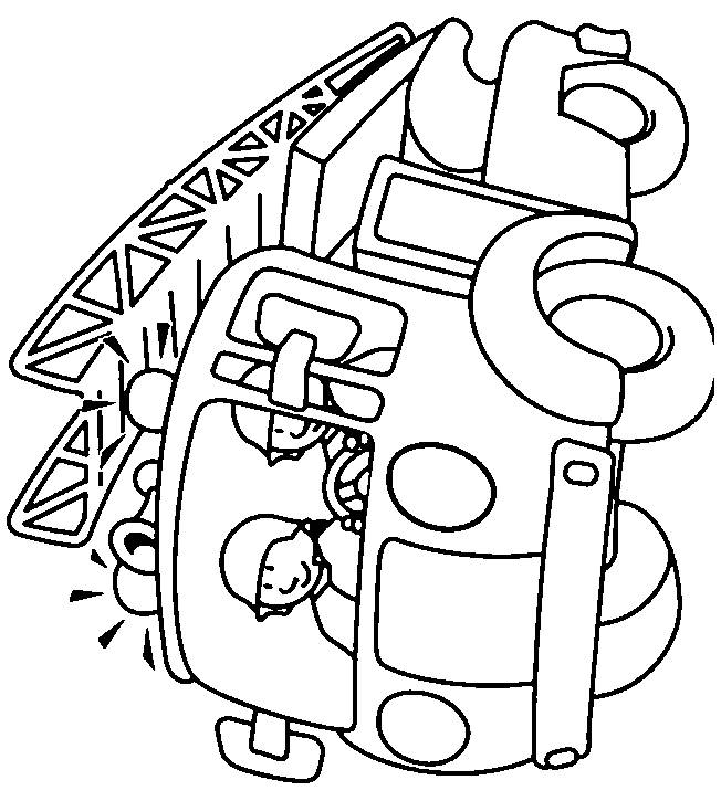 Coloriage camion pompiers maternelle dessin gratuit à imprimer