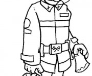 Coloriage Le Pompier &eacute;quip&eacute;