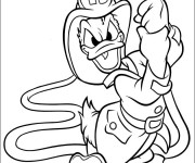 Coloriage Pompier Donald Duck